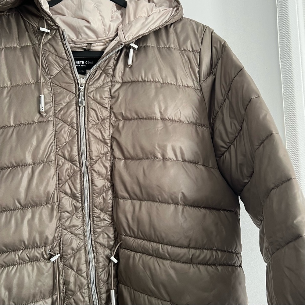 Kenneth Cole Taupe Puffer Jacket - Picture 5 of 6